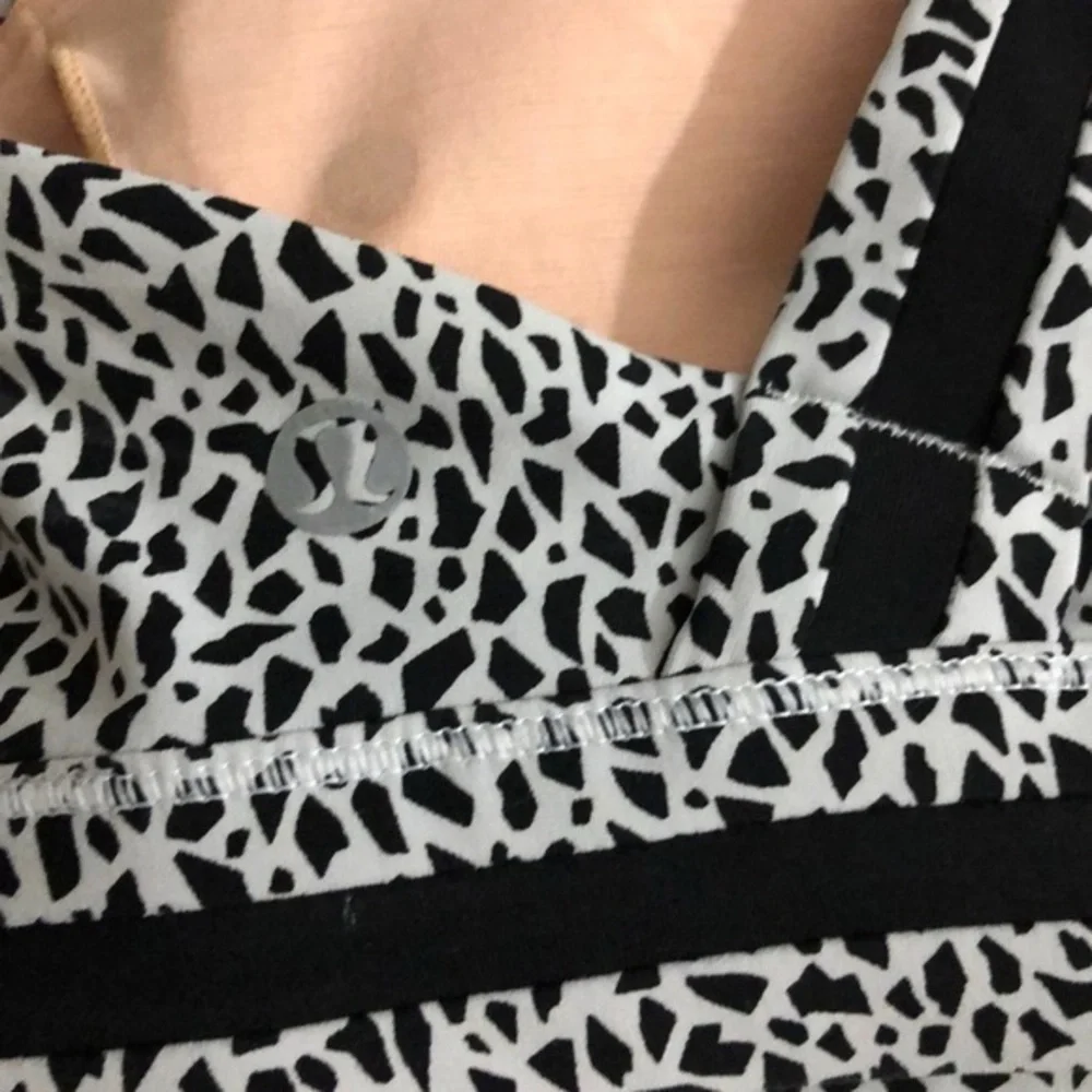 Lululemon Athletica Black and White Geometric Sports Bra